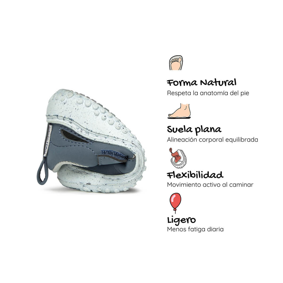 sandalia cerrada respetuosa bebes feroz azul benisa ss25 04 | azul microfibra nobuck