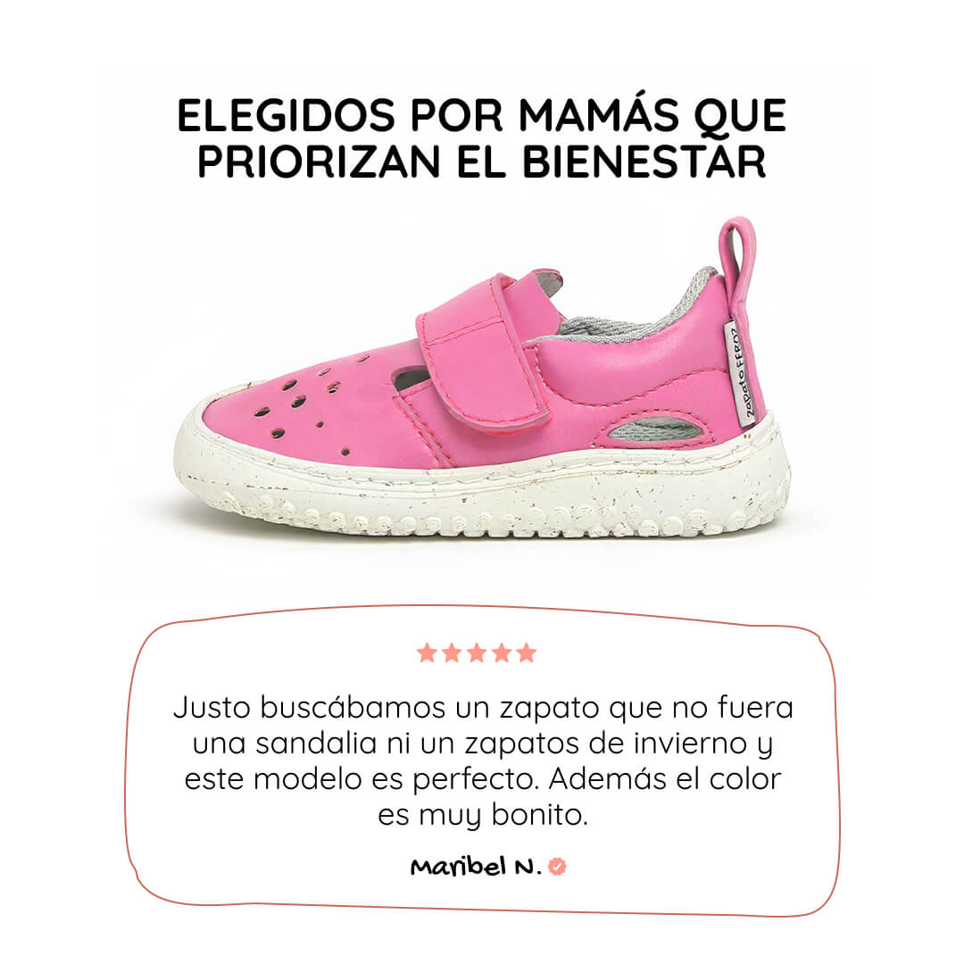 sandalia cerrada respetuosa bebes fresa rosa benisa feroz ss26 01