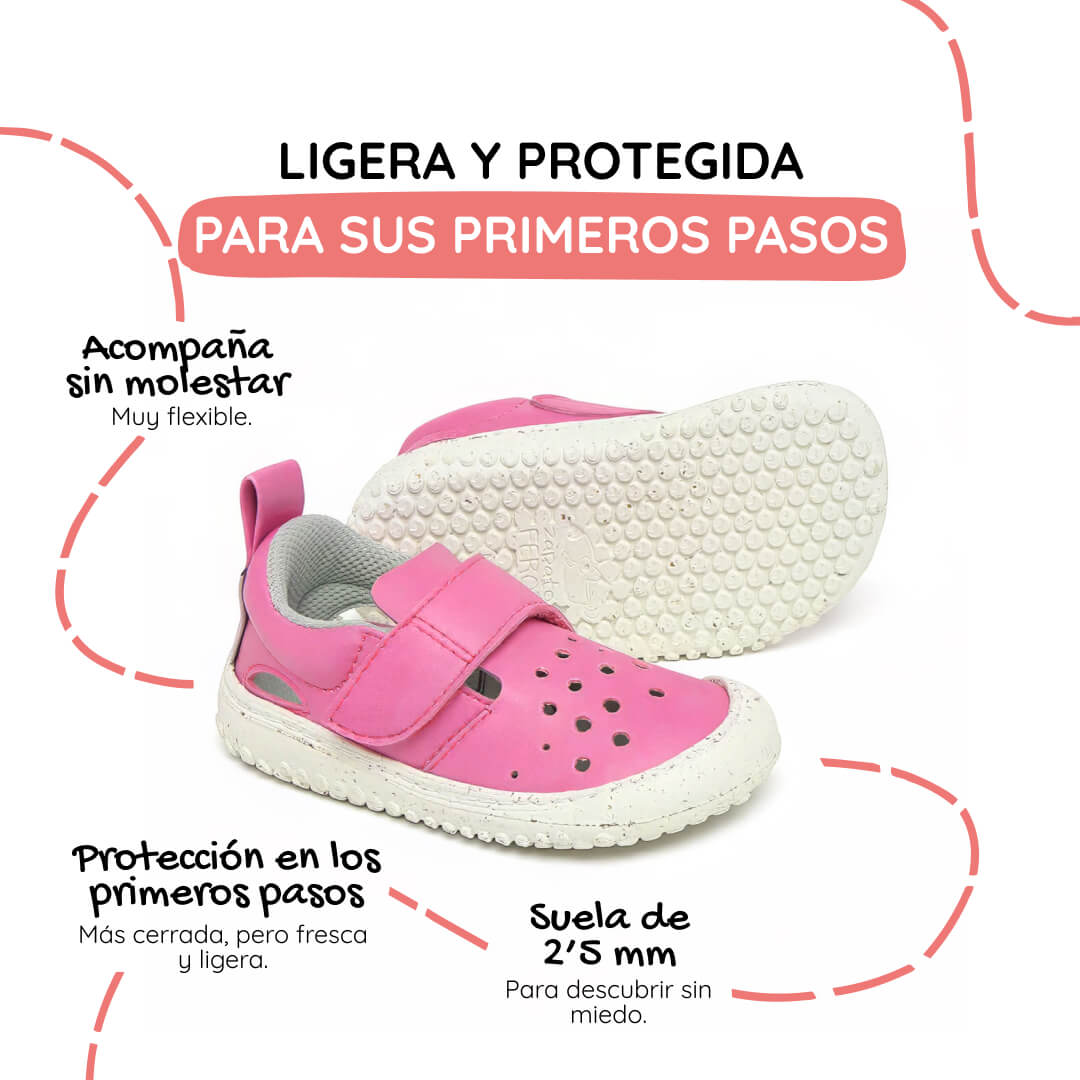 sandalia cerrada respetuosa bebes fresa rosa benisa feroz ss26 02