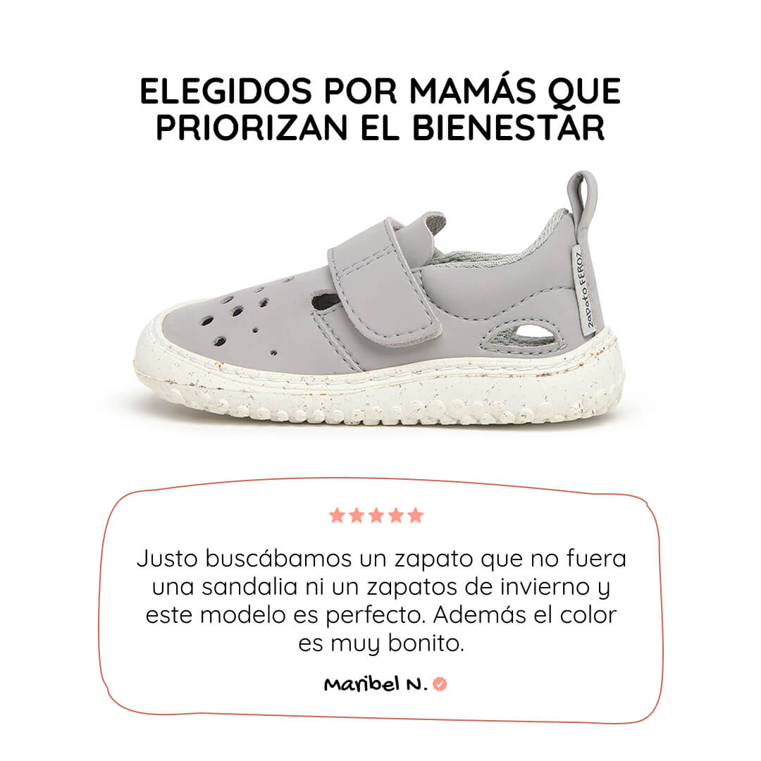 sandalia cerrada respetuosa bebes gris benisa feroz ss26 01