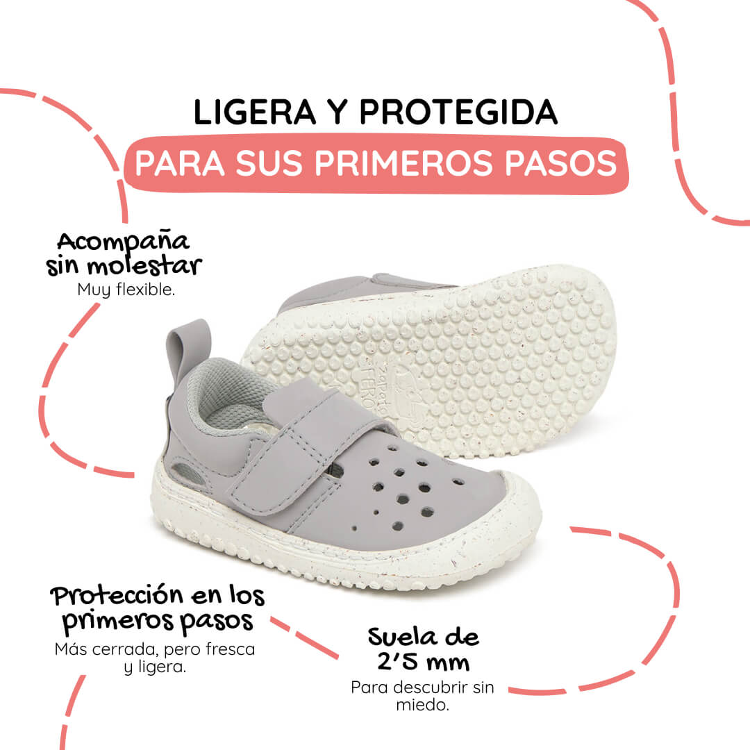 sandalia cerrada respetuosa bebes gris benisa feroz ss26 02