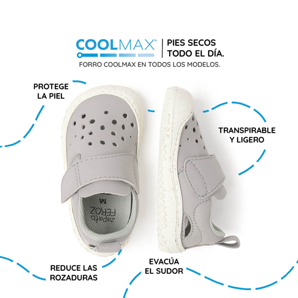 sandalia cerrada respetuosa bebes gris benisa feroz ss26 03