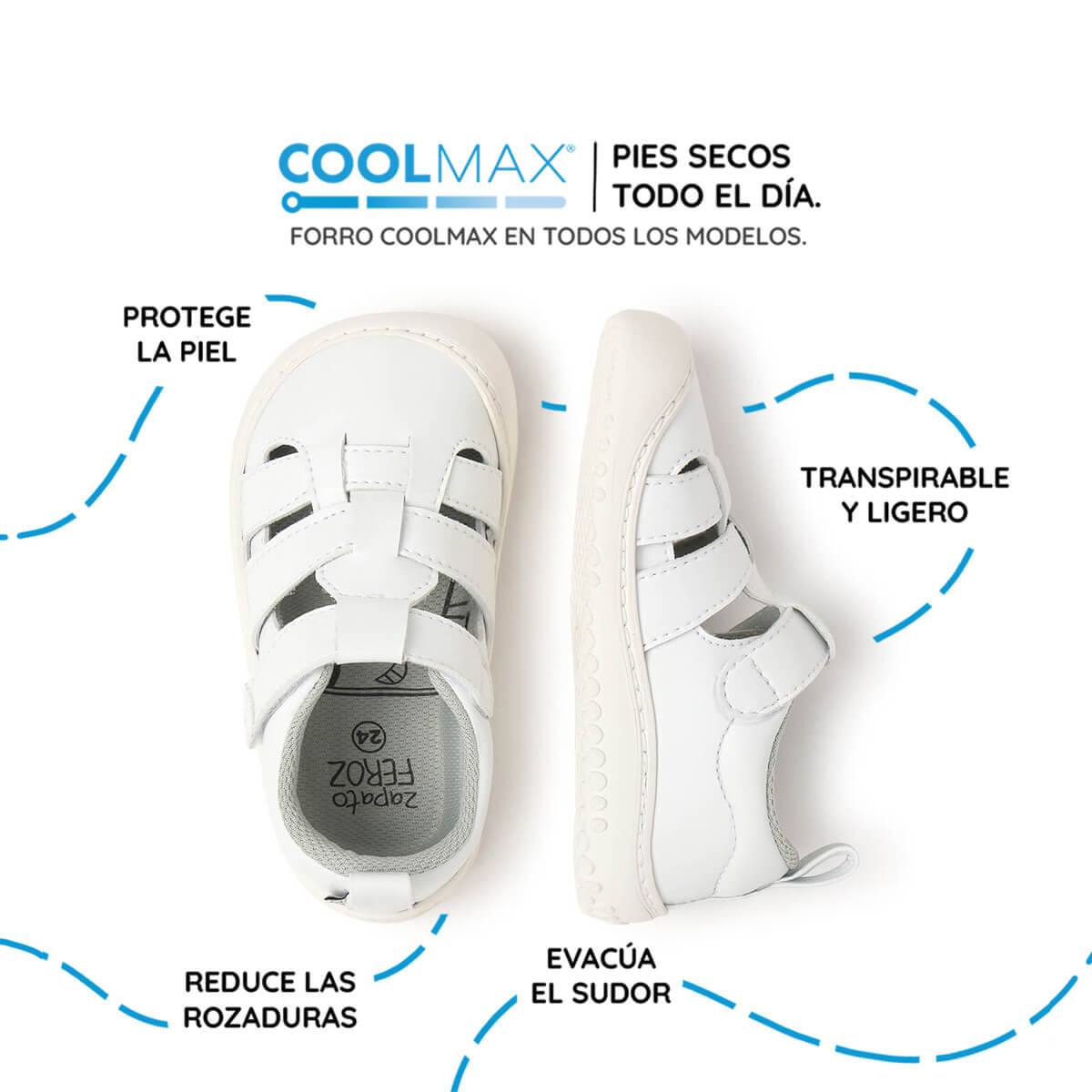 sandalia deportiva resistente agua respetousa infantil blanco irta rocker ss26 03