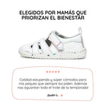 sandalia deportiva resistente agua respetousa infantil blanco multicolor irta rocker ss26 01 | blanco multicolor microfibra