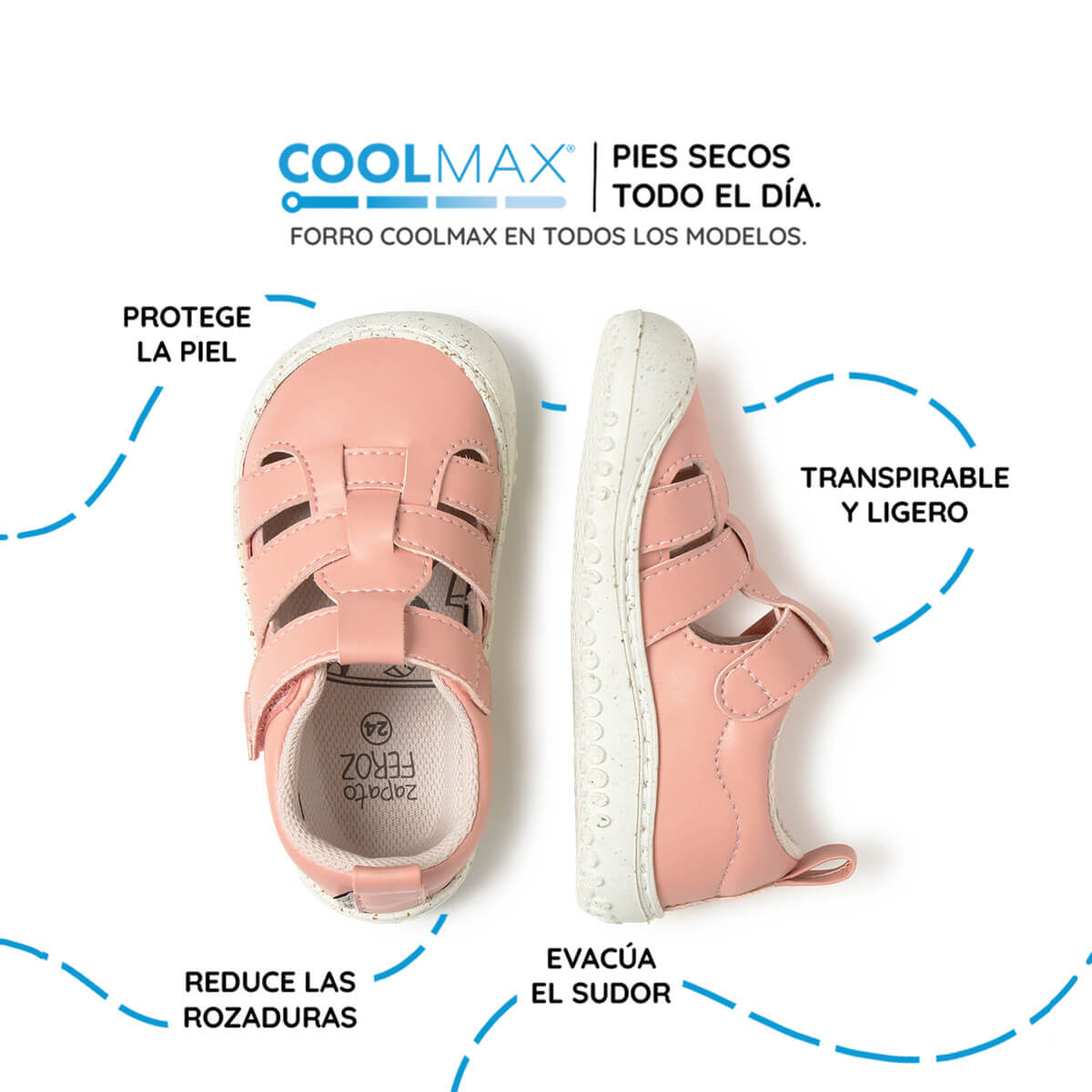 sandalia deportiva resistente agua respetousa infantil fresa rosa irta rocker ss26 03