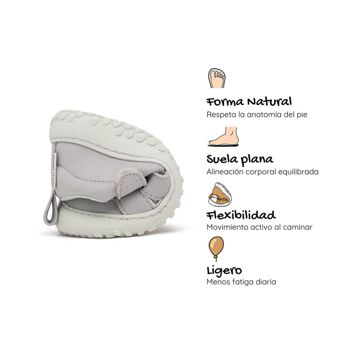 sandalia deportiva resistente agua respetousa infantil gris irta rocker ss26 04