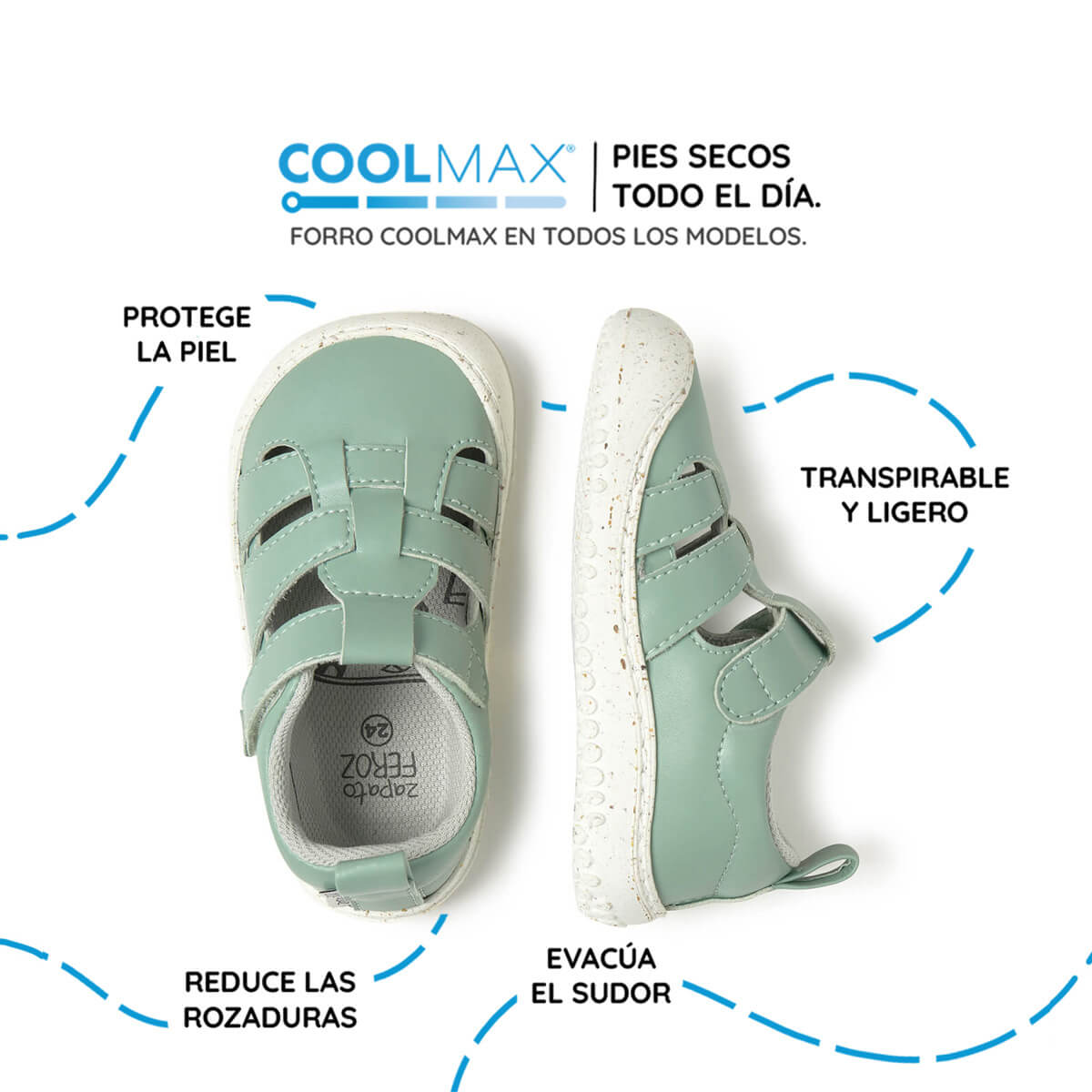 sandalia deportiva resistente agua respetousa infantil mint irta rocker ss26 03