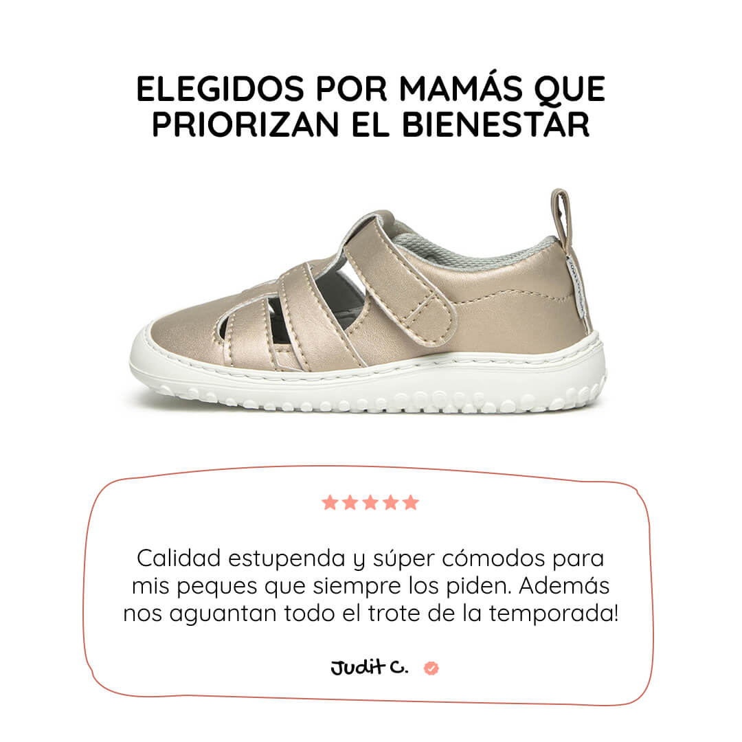 sandalia deportiva resistente agua respetousa infantil oro dorado irta rocker ss26 01