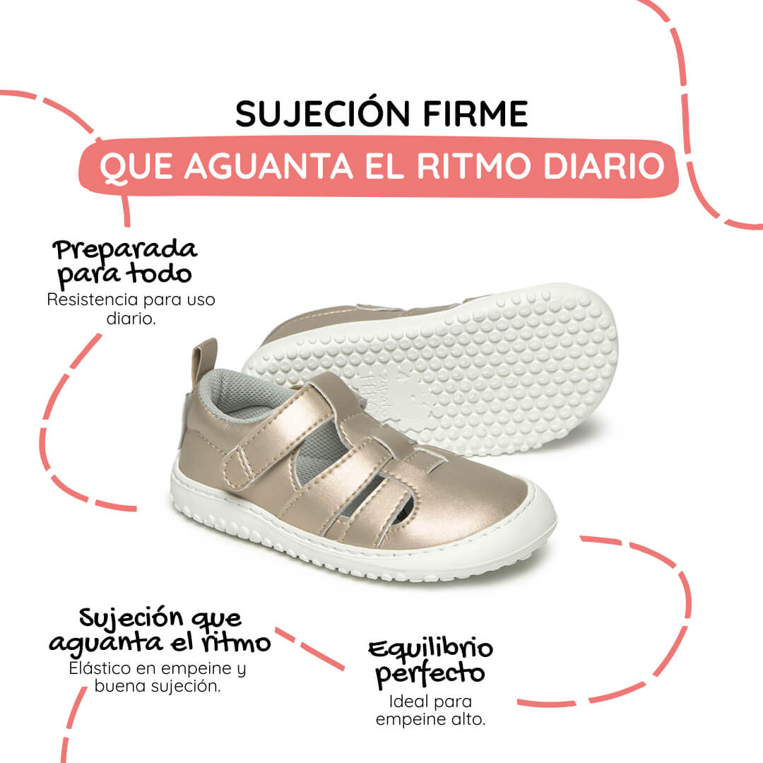 sandalia deportiva resistente agua respetousa infantil oro dorado irta rocker ss26 02