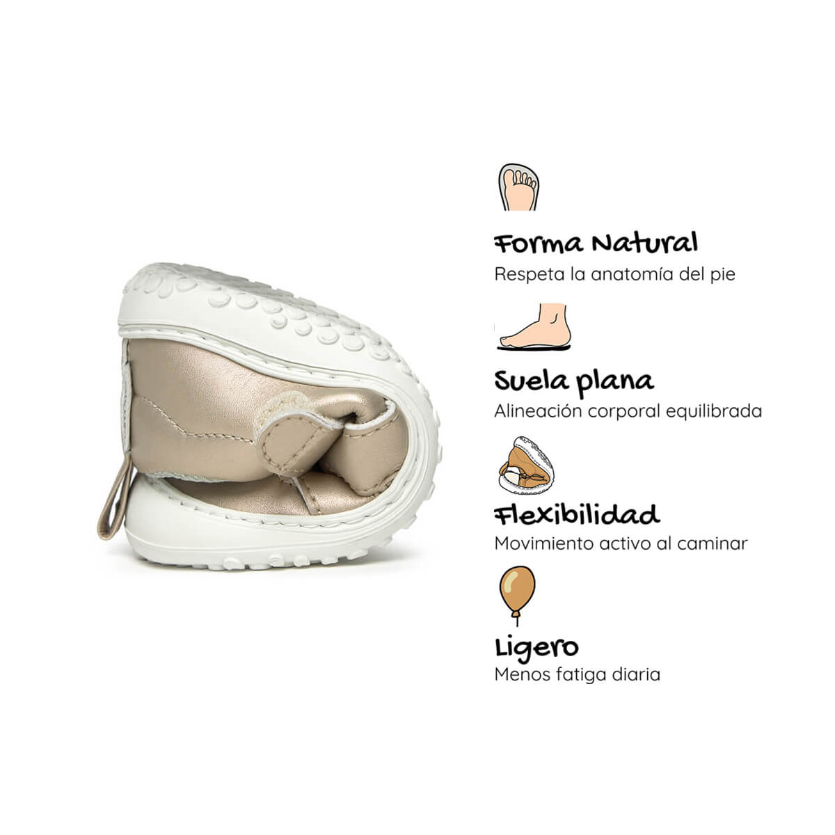 sandalia deportiva resistente agua respetousa infantil oro dorado irta rocker ss26 04