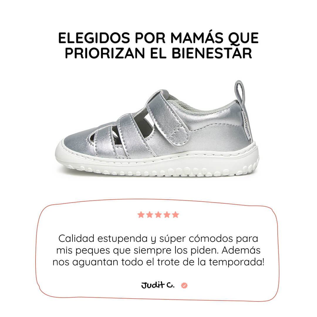 sandalia deportiva resistente agua respetousa infantil plata plateado irta rocker ss26 01