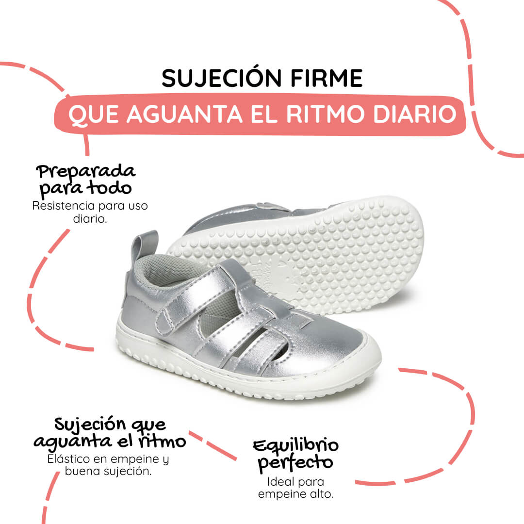 sandalia deportiva resistente agua respetousa infantil plata plateado irta rocker ss26 02