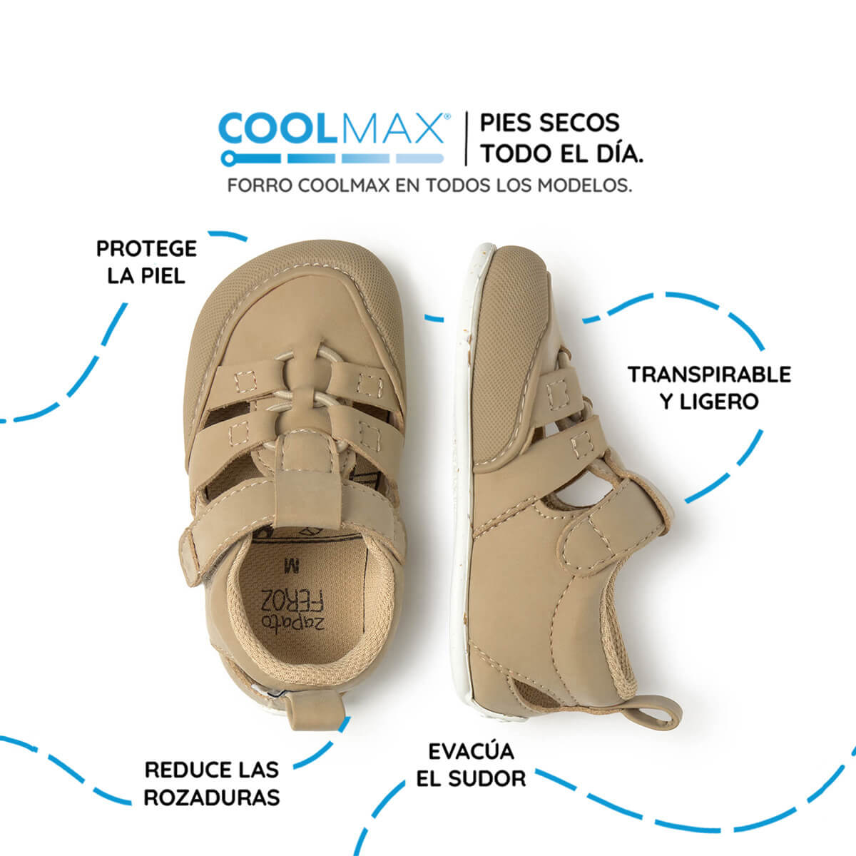 sandalia elastico respetuosa bebes beige piedra canet feroz ss26 03