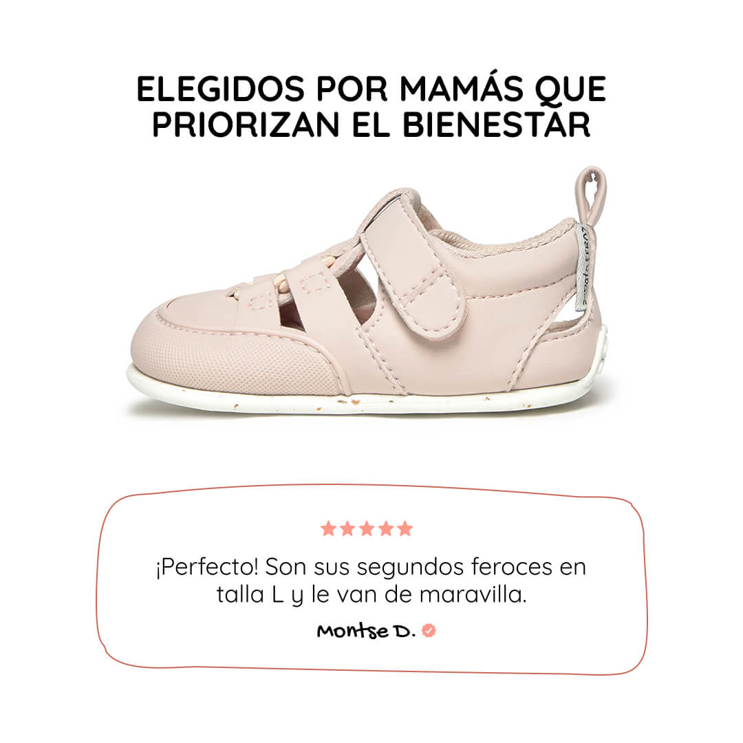 sandalia elastico respetuosa bebes rosa palo canet feroz ss26 01