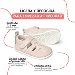 sandalia elastico respetuosa bebes rosa palo canet feroz ss26 02 | rosa palo microfibra nobuck