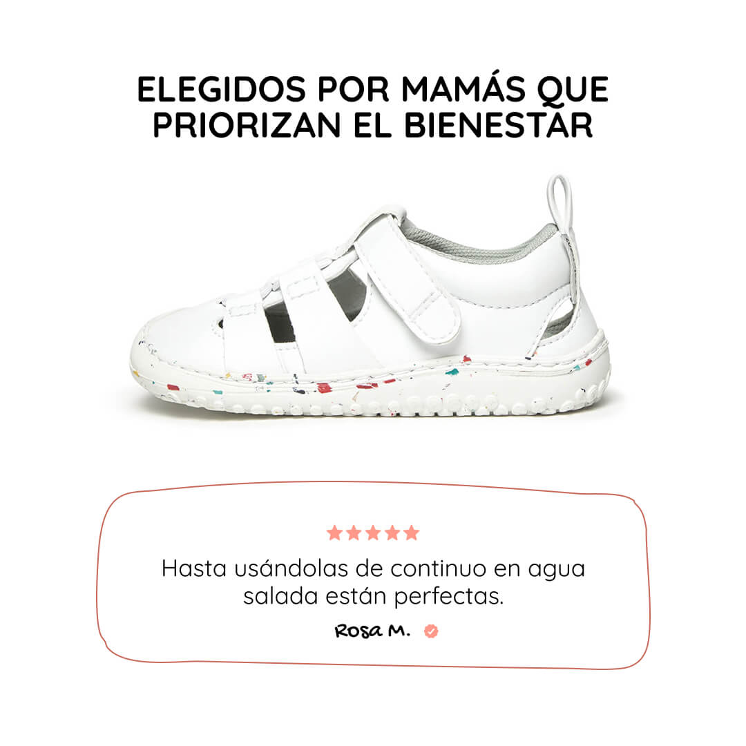 sandalia elastico respetuosa infantil blanco canet rocker ss26 01 | blanco microfibra
