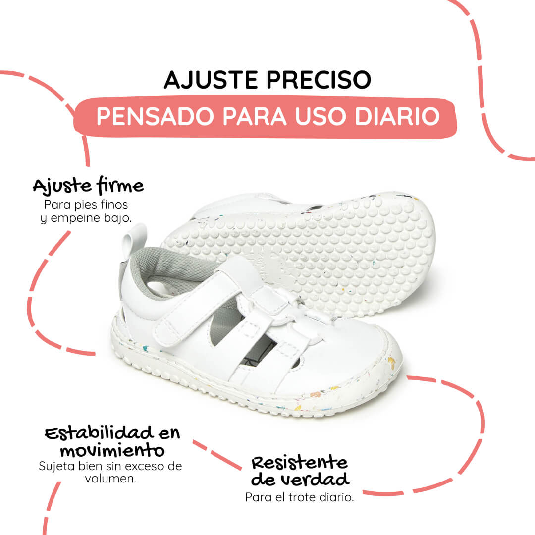 sandalia elastico respetuosa infantil blanco canet rocker ss26 02 | blanco microfibra