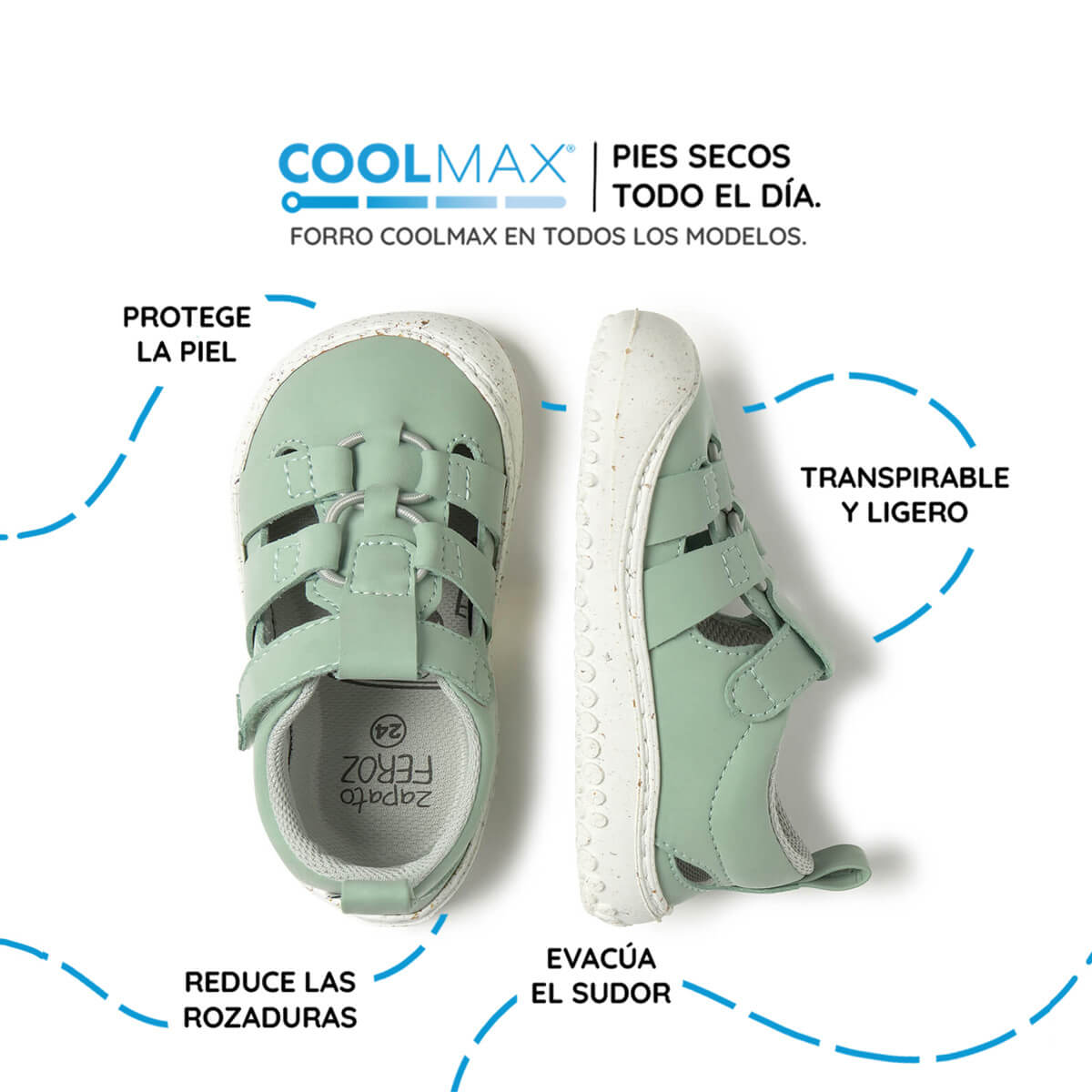 sandalia elastico respetuosa infantil mint canet rocker ss26 03