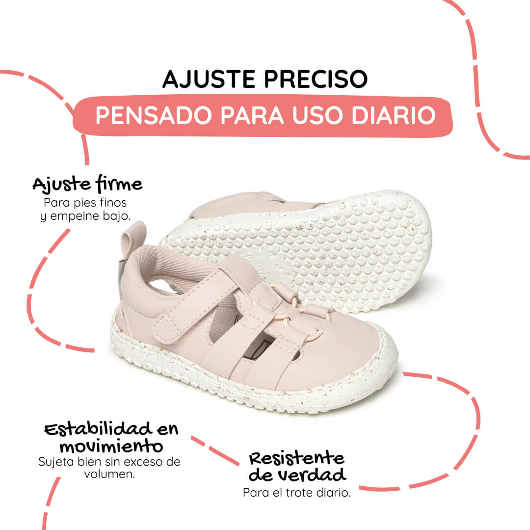 sandalia elastico respetuosa infantil rosa palo canet rocker ss25 Palo 02