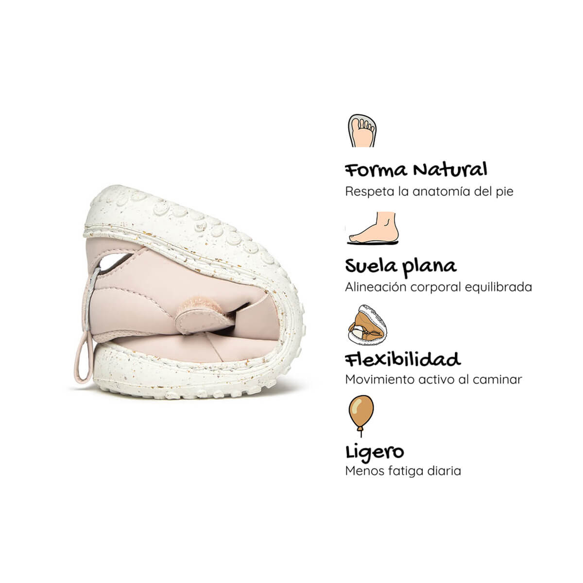 sandalia elastico respetuosa infantil rosa palo canet rocker ss25 Palo 04 | rosa palo microfibra nobuck