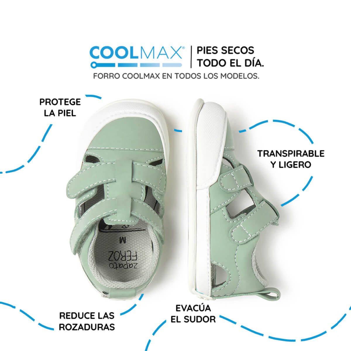 sandalia mayor apertura barefoot bebes verde mint javea feroz ss26 03