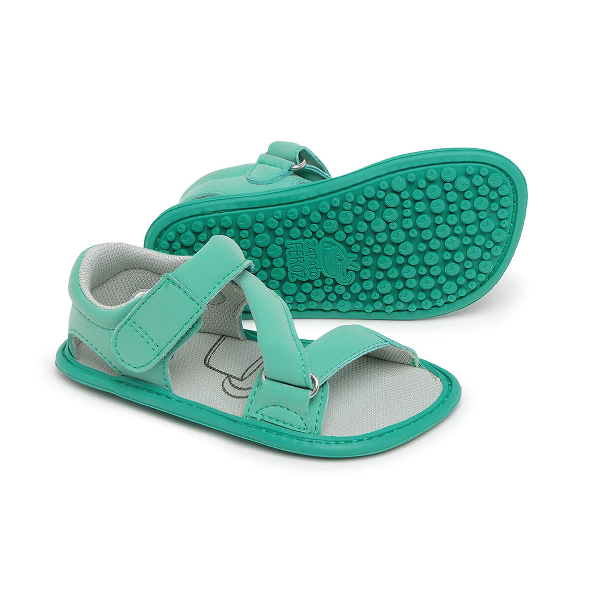sandalia minimalista respetousa infantil mint oliva rocker ss25 02 | Mint Microfibra Nobuck