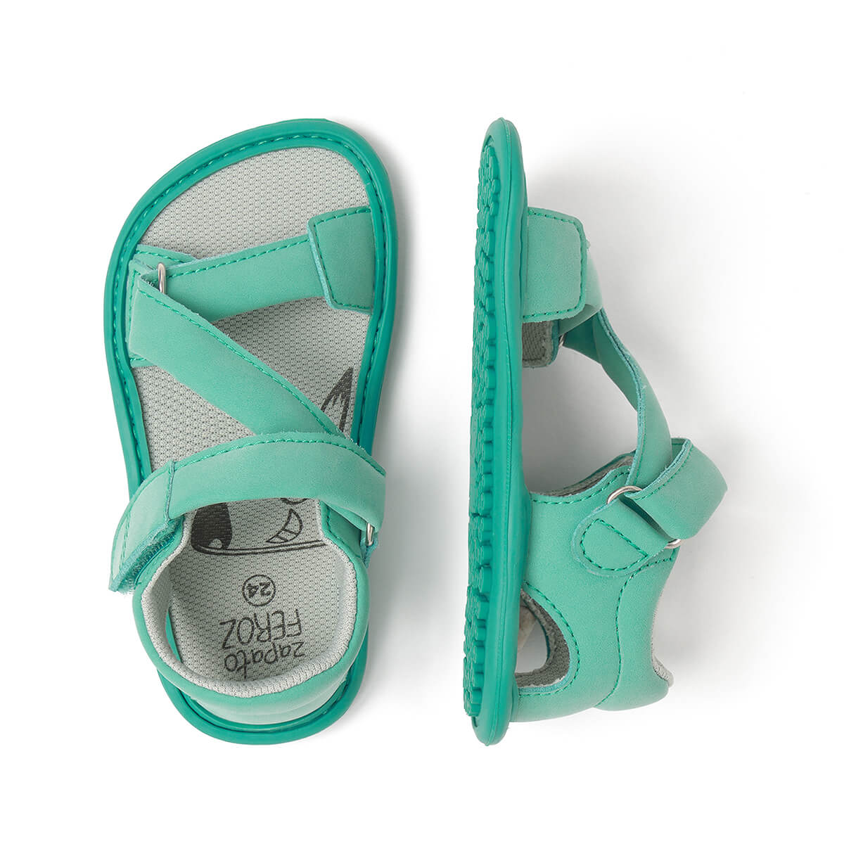 sandalia minimalista respetousa infantil mint oliva rocker ss25 03 | Mint Microfibra Nobuck