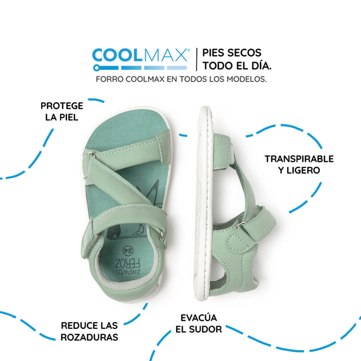 sandalia minimalista respetousa infantil mint oliva rocker ss26 03