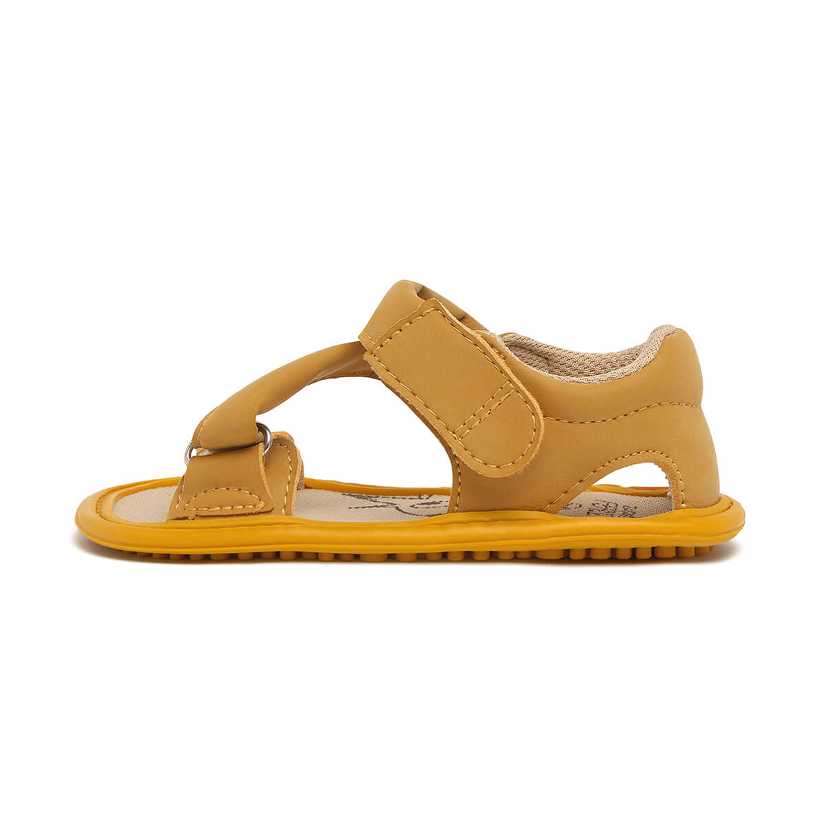 sandalia minimalista respetousa infantil mostaza oliva rocker ss25 01 | Mostaza Microfibra Nobuck