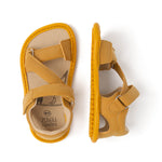 sandalia minimalista respetousa infantil mostaza oliva rocker ss25 03 | Mostaza Microfibra Nobuck