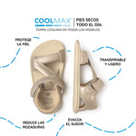 sandalia minimalista respetousa infantil oro dorado oliva rocker ss26 03 | Oro Microfibra 