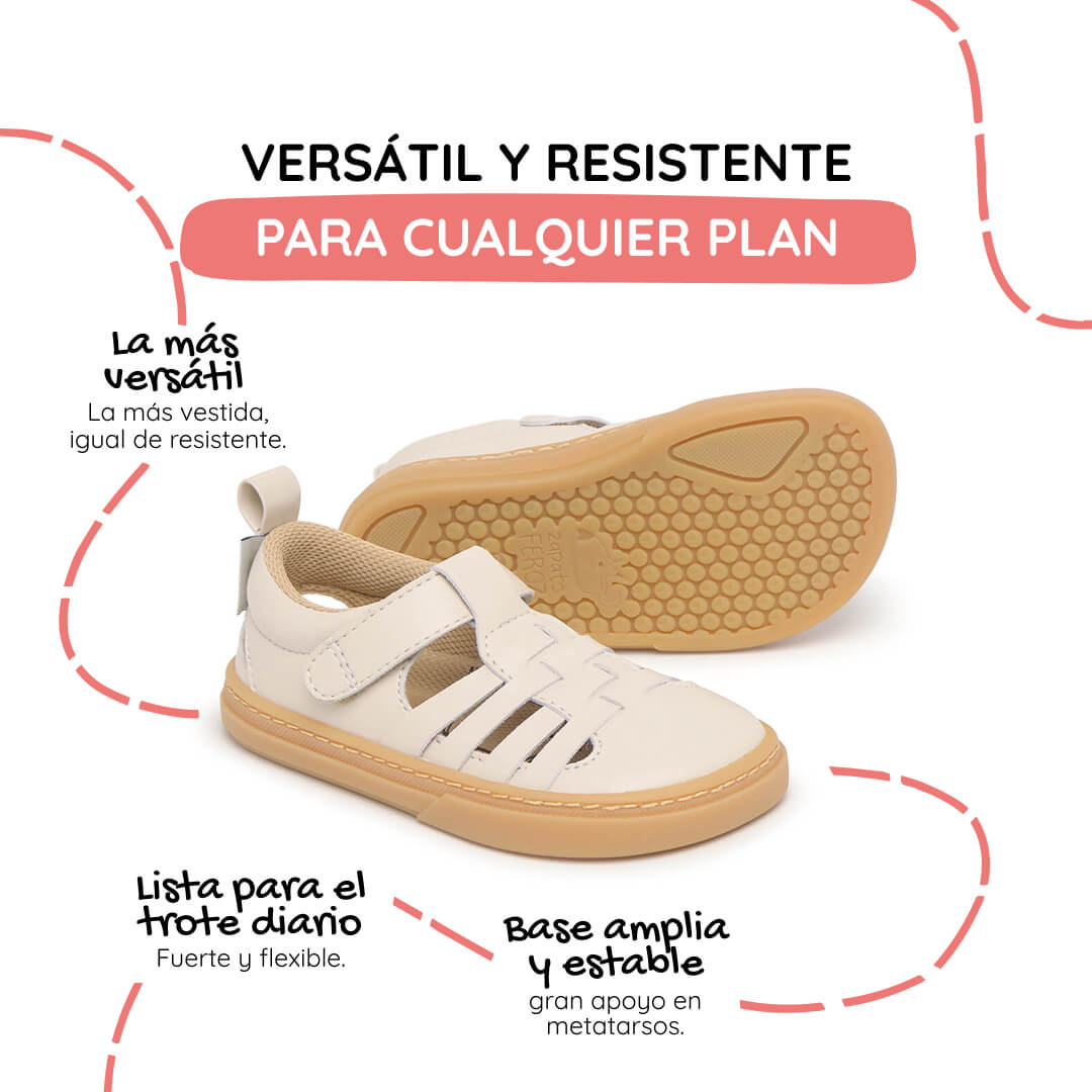 sandalia trenzada barefoot infantil beige tabarca rocker ss26 02