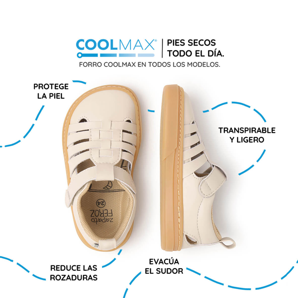 sandalia trenzada barefoot infantil beige tabarca rocker ss26 03