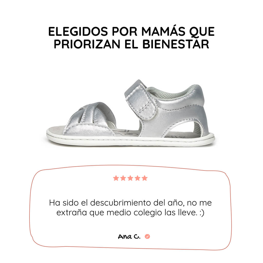 sandalia trenzada barefoot infantil plata gandia rocker ss26 01