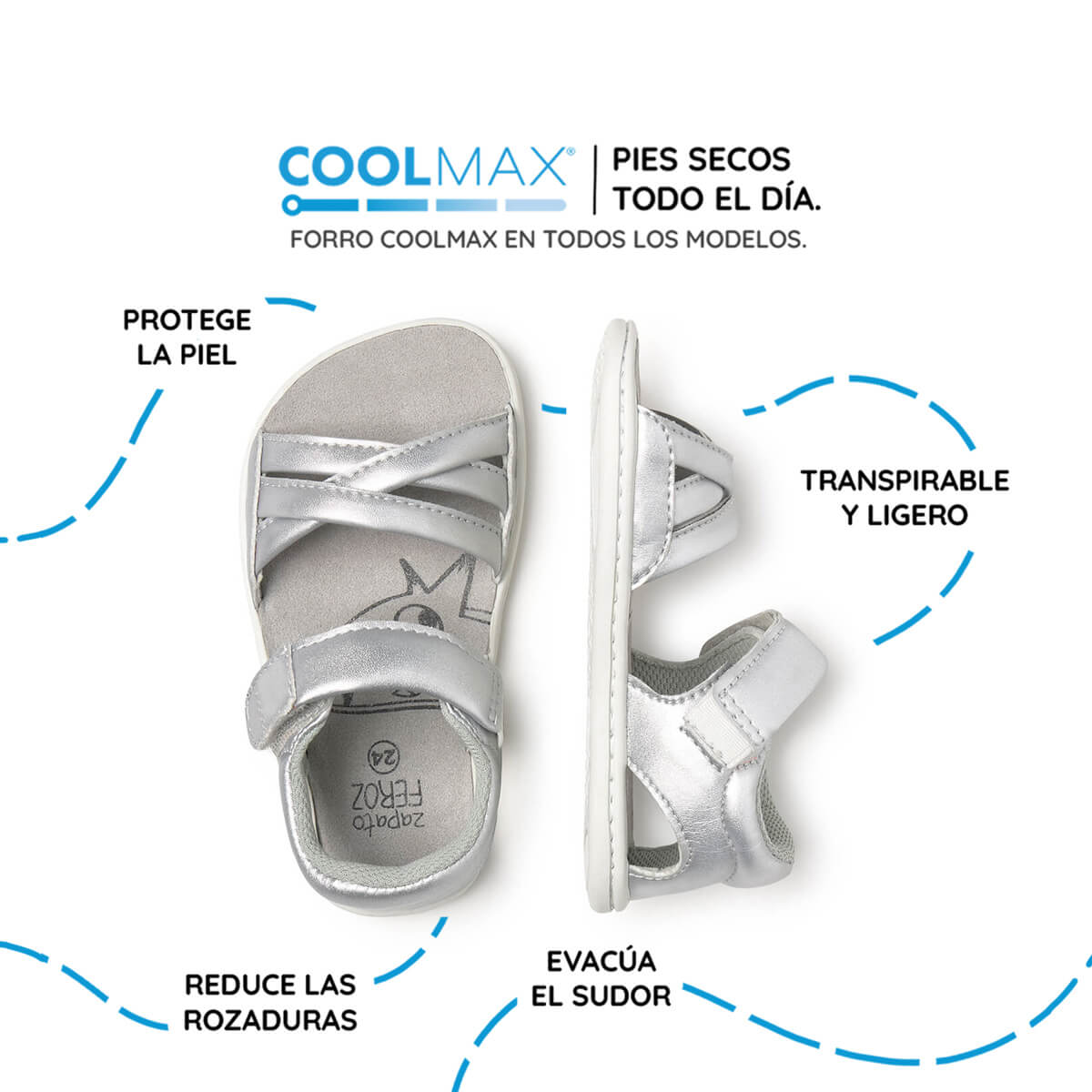 sandalia trenzada barefoot infantil plata gandia rocker ss26 03