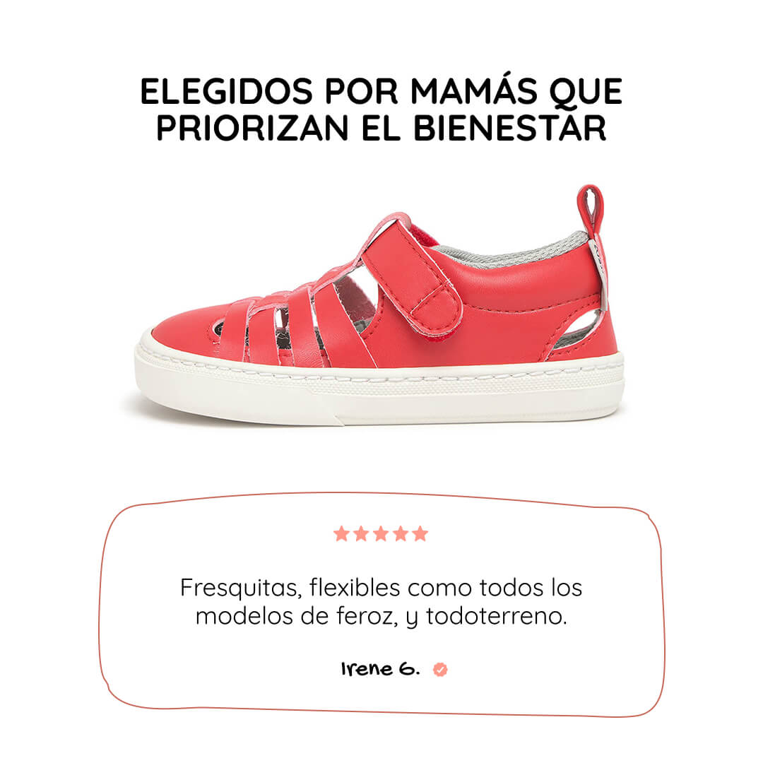 sandalia trenzada barefoot infantil rojo tabarca rocker ss26 01