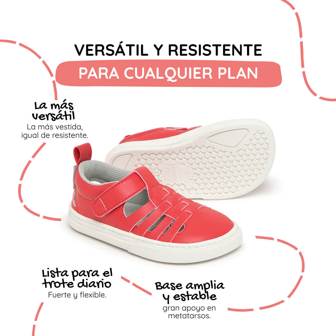 sandalia trenzada barefoot infantil rojo tabarca rocker ss26 02