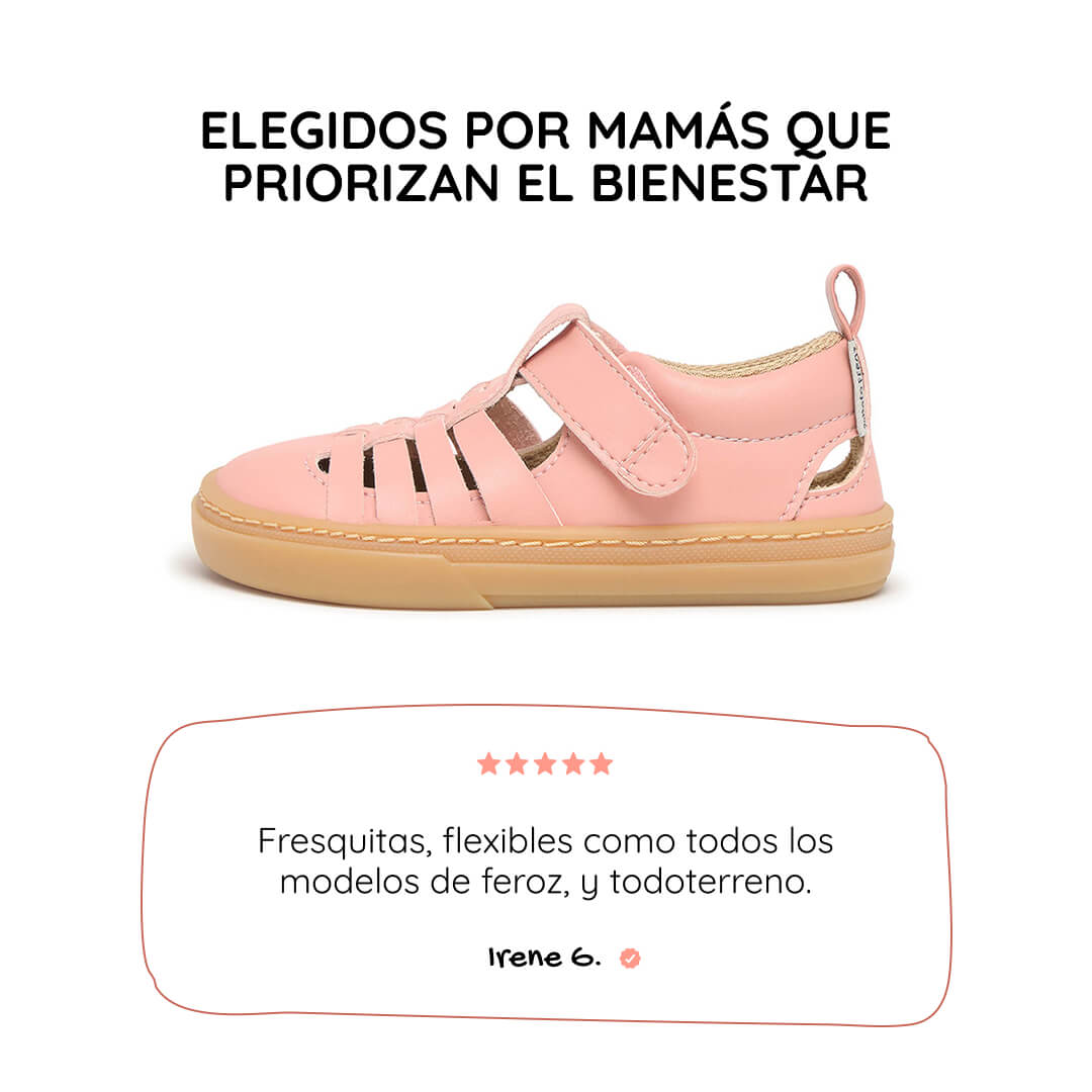 sandalia trenzada barefoot infantil rosa tabarca rocker ss26 01