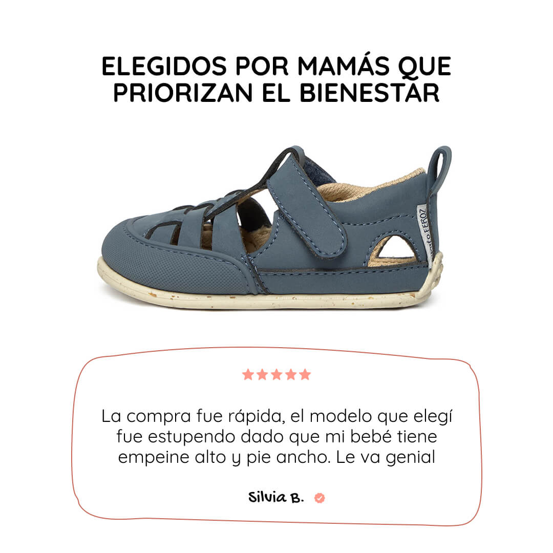 sandalia trenzada respetuosa bebes tabarca feroz ss26 Azul Denim 01 | azul microfibra nobuck
