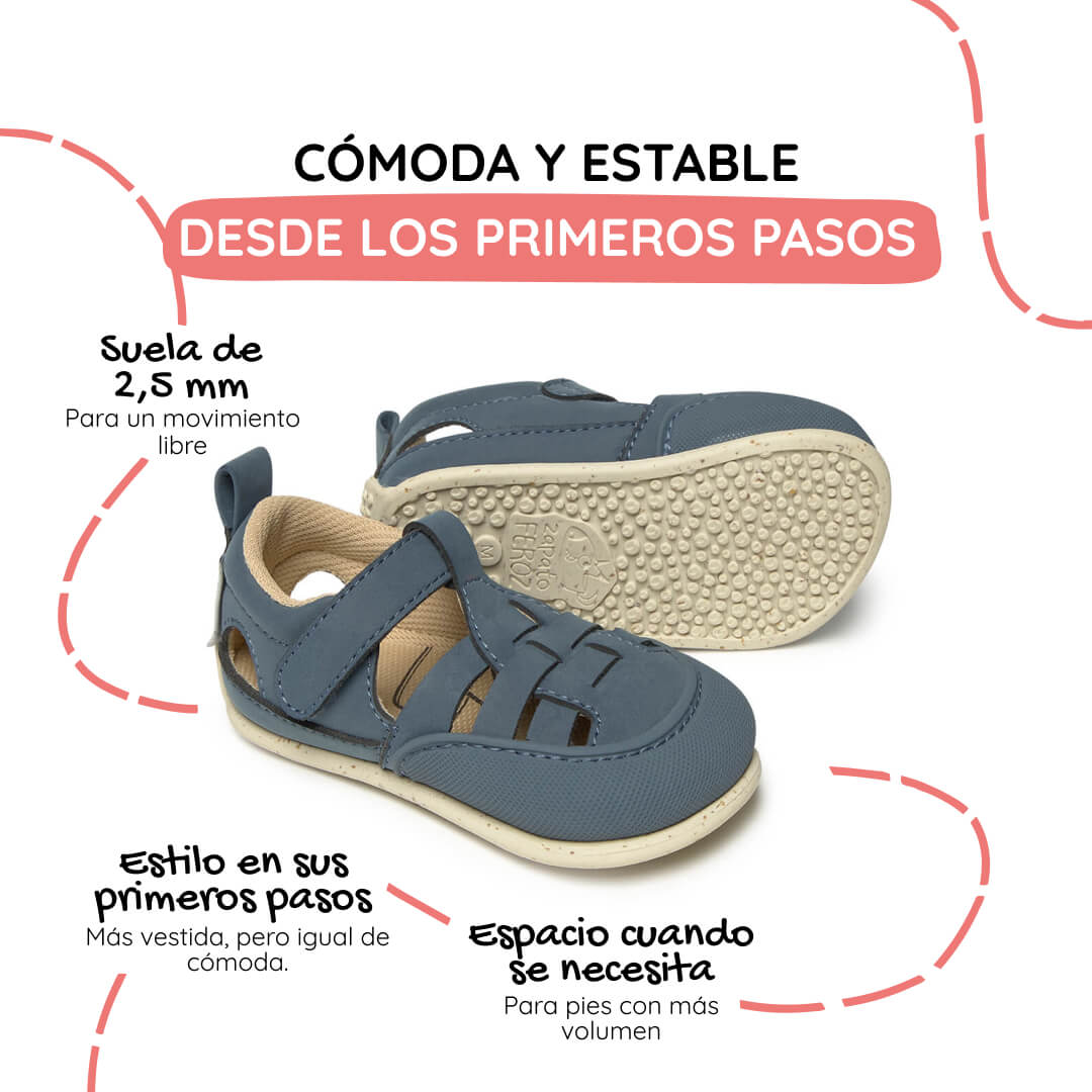 sandalia trenzada respetuosa bebes tabarca feroz ss26 Azul Denim 02 | azul microfibra nobuck