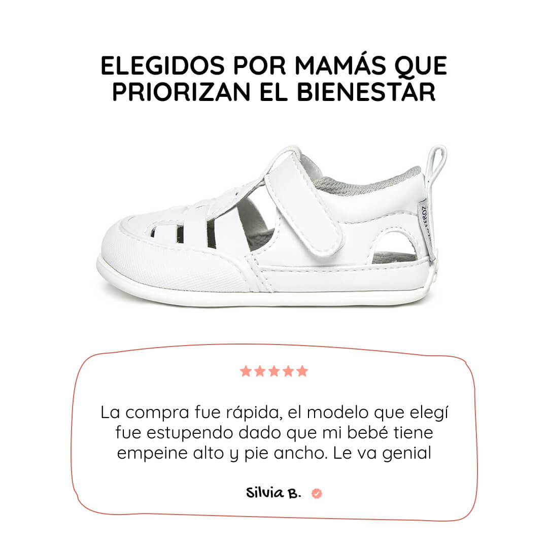sandalia trenzada respetuosa bebes tabarca feroz ss26 Blanco 01 | blanco microfibra