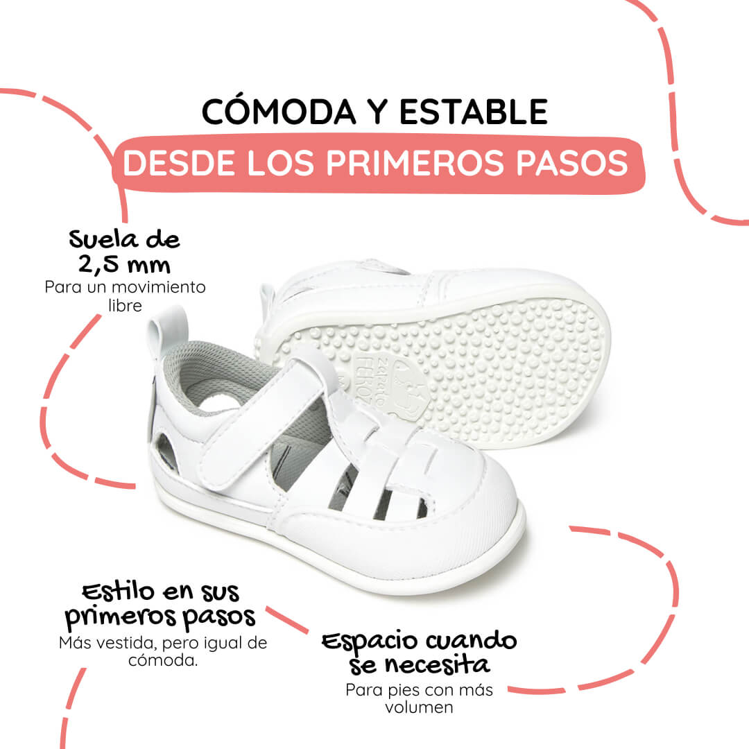sandalia trenzada respetuosa bebes tabarca feroz ss26 Blanco 02 | blanco microfibra