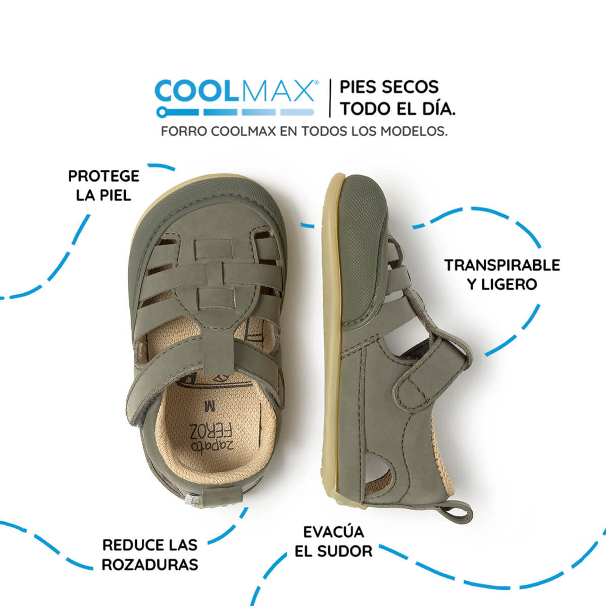 sandalia trenzada respetuosa bebes tabarca feroz ss26 Kaki 03