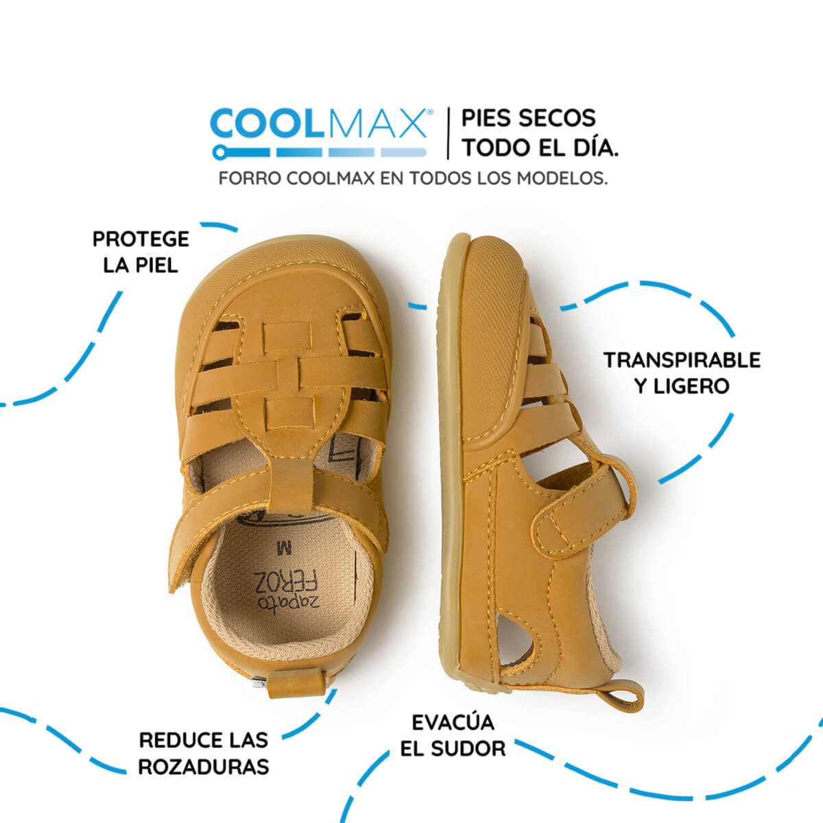 sandalia trenzada respetuosa bebes tabarca feroz ss26 Mostaza 03