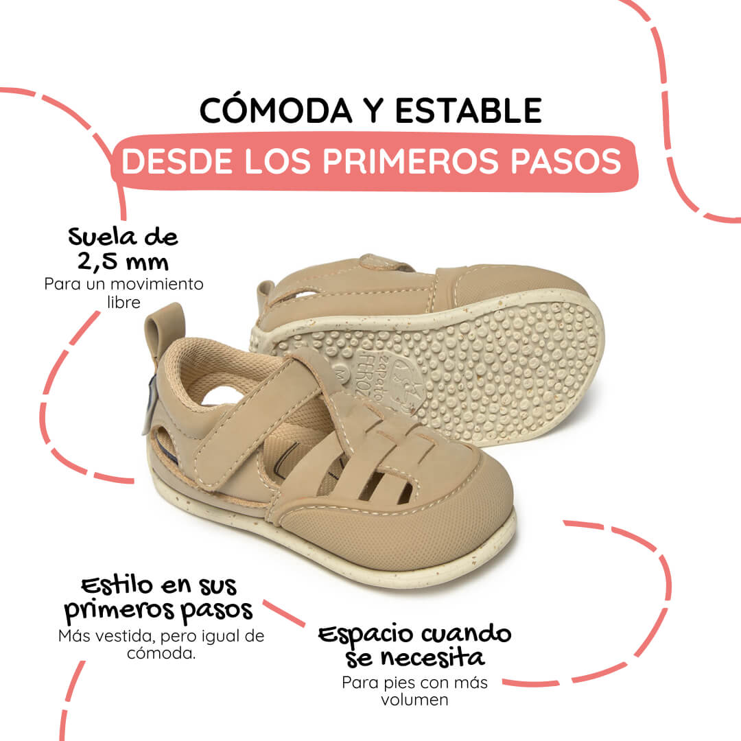 sandalia trenzada respetuosa bebes tabarca feroz ss26 Piedra 02 | piedra microfibra nobuck