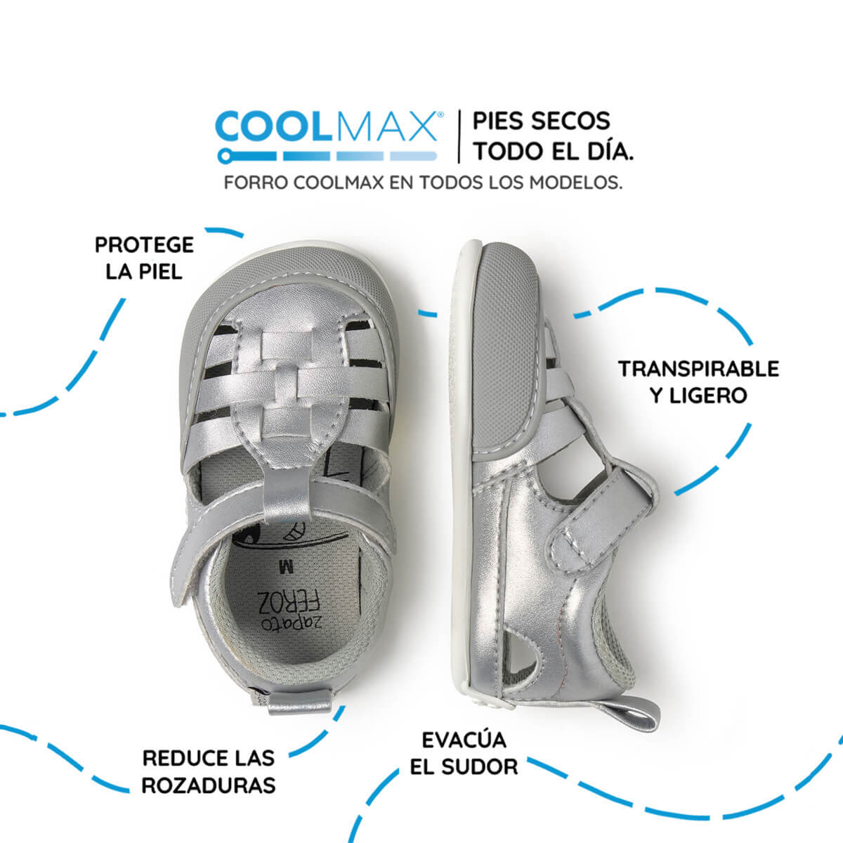 sandalia trenzada respetuosa bebes tabarca feroz ss26 Plata 03