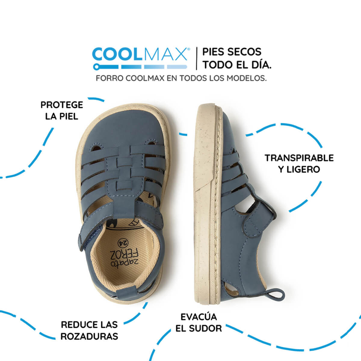 sandalia trenzada respetuosa infantil azul tabarca rocker ss25 Denim 03