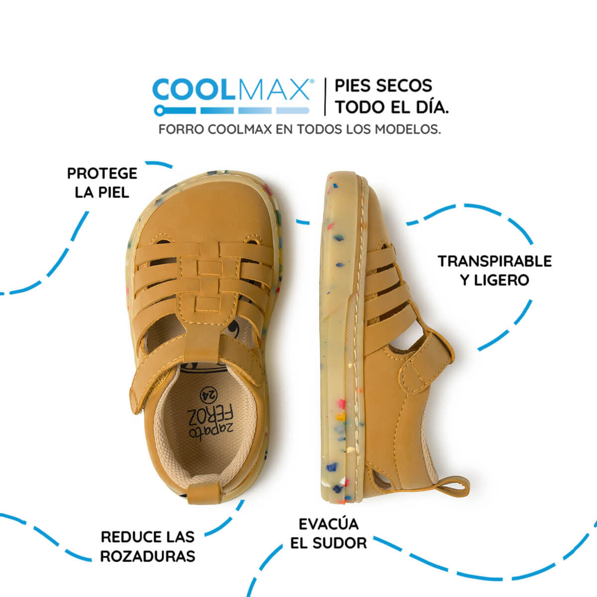 sandalia trenzada respetuosa infantil mostaza tabarca rocker ss26 03 | mostaza microfibra nobuck