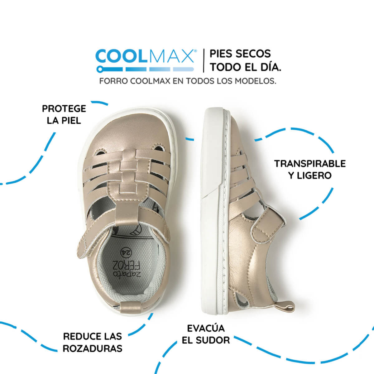 sandalia trenzada respetuosa infantil oro dorado tabarca rocker ss26 03