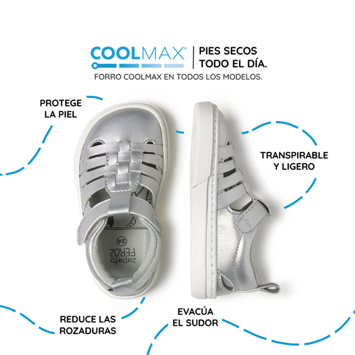 sandalia trenzada respetuosa infantil plata plateado tabarca rocker ss26 03